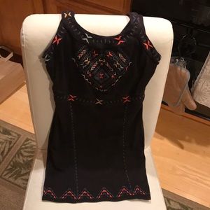 FREE PEOPLE RARE Black embroidered&cut out dress